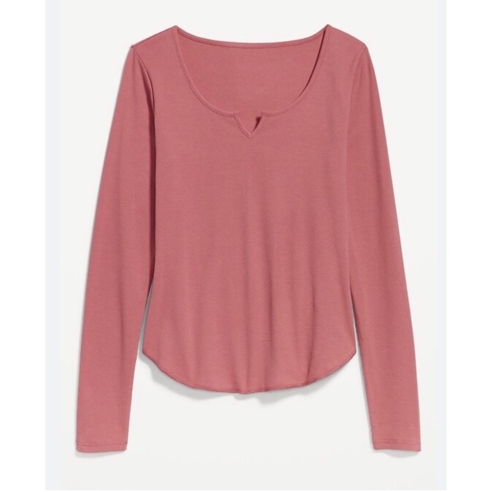 Old Navy Women's Size Large~ Slim Fit Long Sleeve Rib Knit Tee T-Shirt NWT